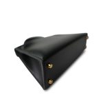 Mini Kelly 20 Sellier Black Box Calfskin Gold Plated B Stamp - Image 6