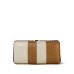 Beige White Lambskin Stitched CC Logo Clutch On Chain LGHW - Image 11