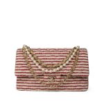 Red Striped Jersey Coco Sailor Flap Bag Medium LGHW