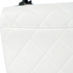 White Caviar Quilted My Everything Flap Black Hardware - Image 5