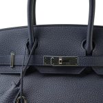 Birkin 30 Bleu Nuit Togo Palladium Plated Z Stamp - Image 14