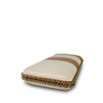 Beige White Lambskin Stitched CC Logo Clutch On Chain LGHW - Image 4