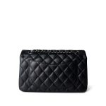 18C Charcoal Glittery Caviar Quilted Classic Flap Small - Image 4
