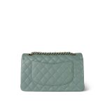 22C Green Caviar Quilted Classic Flap Medium Light Gold Hardware - Image 4