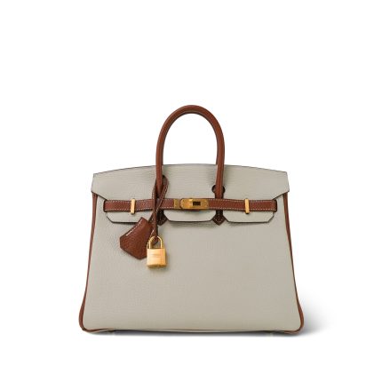Birkin 25 Bi-Color Horseshoe (HSS) Craie/Gold Taurillon Gold Plated Y Stamp