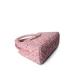 24P Pink Tweed Quilted Nano Kelly Shopper Aged Gold Hardware - Image 9