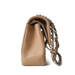Beige Clair Caviar Quilted Classic Flap Small Silver Hardware - Image 3