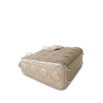 Champagne Metallic Lady Dior Calfskin Medium - Image 12