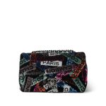 24C Multicolor Sequin Logo Quilted Rectangular Mini Flap Ruthenium Hardware