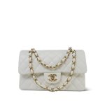23C White Caviar Quilted Classic Flap Small LGHW - Image 3