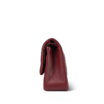 18C Dark Red Glittery Caviar Quilted Jumbo Classic Flap Aged Gold Hardware - Image 3