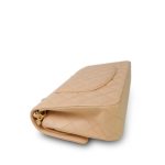 Beige Clair Lambskin Quilted Classic Flap Medium Gold Hardware - Image 11