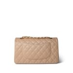 Beige Clair Caviar Quilted Classic Flap Medium Gold Hardware - Image 5