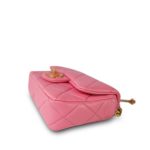 22P Pink Enamel Lambskin Quilted  Pending CC Small Square Flap Aged Gold Hardware - Image 12