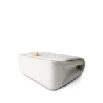 White Lambskin Quilted Diana Flap Medium Gold Hardware - Image 6