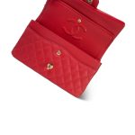 22P Red Caviar Quilted Medium Classic Flap Light Gold Hardware - Image 15