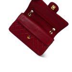 Red Lambskin Quilted Classic Flap Small GHW - Image 10