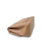 Dark Beige / Caramel Lambskin Quilted Jumbo Classic Flap Light Gold Hardware - Image 9