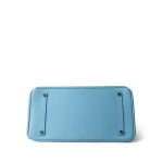 Birkin 35 Bleu Celeste Epsom Palladium Plated D Square Stamp - Image 2