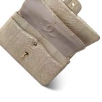 Iridescent Beige Python Classic Flap Medium LGHW - Image 11
