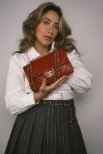 Vintage Red Lambskin Quilted Classic Flap Small Gold Hardware - Image 6