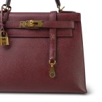 Kelly 28 Rouge H Epsom Sellier Gold Plated X Stamp - Image 3