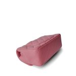 Pink/ Rose Nude Lambskin Quilted Mini Rectangular Flap Silver Hardware - Image 13