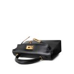 Mini Kelly 20 Sellier Black Box Calfskin Gold Plated B Stamp - Image 11