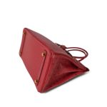 Birkin 30 Rouge Vif Ostrich Gold Plated X Stamp - Image 15