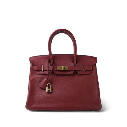 Birkin 30 Rouge H Togo Gold Plated J Square Stamp