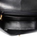 Black Lambskin Quilted Double Chain Rounded Bag Gold Hardware - Image 11