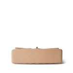 Beige Clair Caviar Quilted Classic Flap Medium Gold Hardware - Image 14