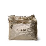 Gold Calfskin Quilted 22 Hobo Bag Small Light Gold Hardware