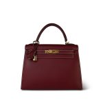 Kelly 28 Rouge H Chamonix White Stitching Gold Plated E Square Stamp - Image 10