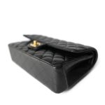Black Lambskin Quilted Classic Flap Medium GHW - Image 7