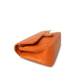 Orange Lambskin Quilted Classic Flap Medium Gold Hardware - Image 7