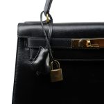 Kelly Sellier 28 Black Box Calfskin Gold Plated T Circle Stamp - Image 5