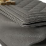 Grey Caviar Quilted Boy Bag Old Medium Aged Gold Hardware - Image 13