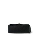 Black Lambskin Quilted Mini Rectangular Flap Light Gold Hardware - Image 5