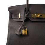 Birkin 30 Ebene Barenia Faubourg Gold Plated Z Stamp - Image 2