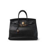 Birkin 40 Noir Clemence Gold Plated [B] Stamp - Image 9