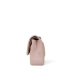 17C Light Pink Calfskin Chevron Quilted Classic Flap Medium Aged Gold Hardware - Image 2