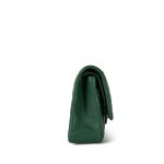 19B Dark Green Lambskin Quilted Medium Classic Flap Silver Hardware - Image 3