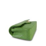 Green Caviar Quilted Classic Flap Small Light Gold Hardware - Image 11