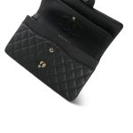 18S Dark Grey/Charcoal Caviar Quilted Classic Flap Medium Light Gold Hardware - Image 12