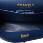 22P Navy Caviar Quilted Classic Flap Small Light Gold Hardware - Image 11
