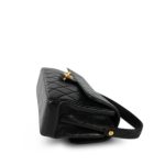 Black Lambskin Quilted Double Face Flap Gold Hardware - Image 5