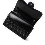 So Black Shiny Crumpled Calfskin Quilted Jumbo Classic Flap - Image 13
