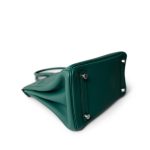 Birkin 25 Malachite Togo Palladium Plated C Stamp - Image 10