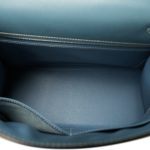 Kelly Sellier 28 Blue Jean Veau Epsom Palladium Plated E Square Stamp - Image 10